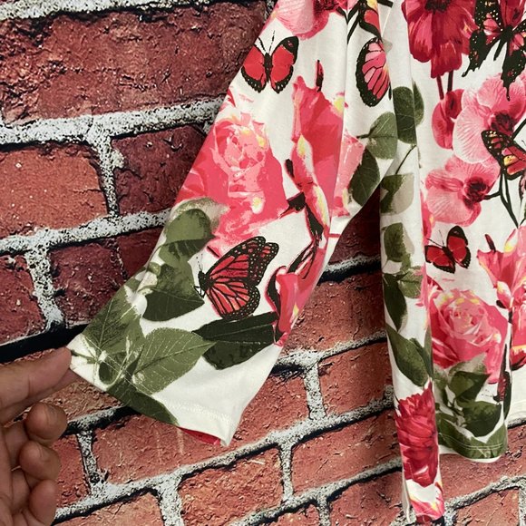 Coastal Grandma Allison Daley Shirt Women 1X Plus Size White OLV Me Watermelon - Picture 4 of 7